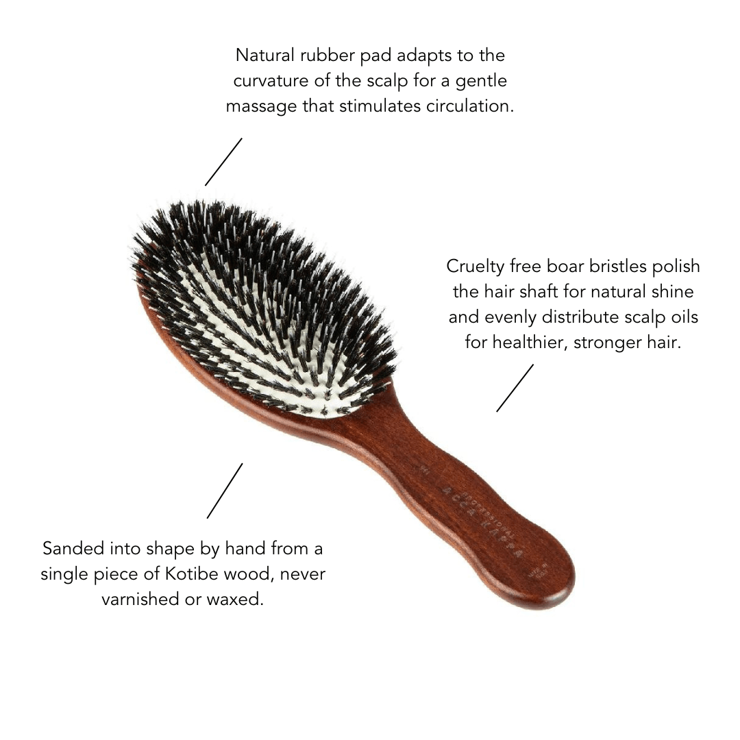 Wood Boar Bristle Brush - 9 inch - Accessories Wellness